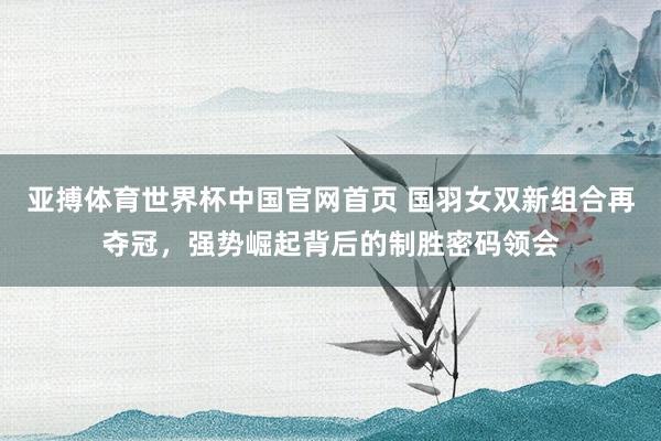 亚搏体育世界杯中国官网首页 国羽女双新组合再夺冠，强势崛起背后的制胜密码领会