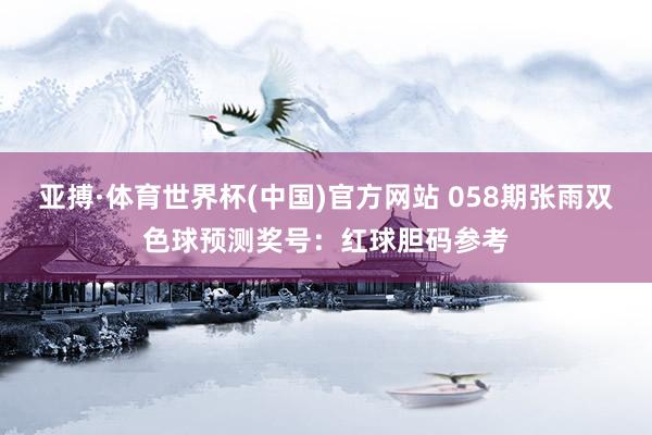 亚搏·体育世界杯(中国)官方网站 058期张雨双色球预测奖号：红球胆码参考