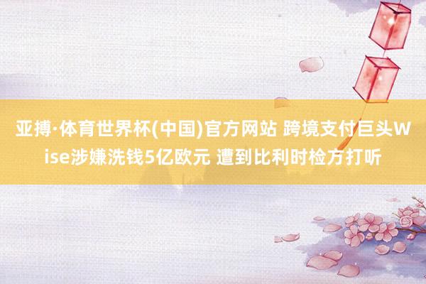 亚搏·体育世界杯(中国)官方网站 跨境支付巨头Wise涉嫌洗钱5亿欧元 遭到比利时检方打听