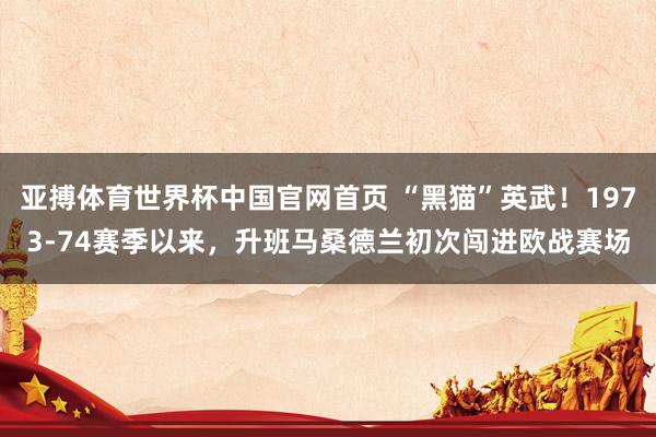亚搏体育世界杯中国官网首页 “黑猫”英武！1973-74赛季以来，升班马桑德兰初次闯进欧战赛场