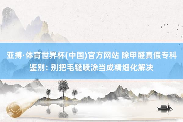 亚搏·体育世界杯(中国)官方网站 除甲醛真假专科鉴别: 别把毛糙喷涂当成精细化解决