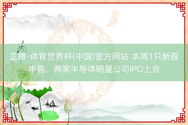 亚搏·体育世界杯(中国)官方网站 本周1只新股申购，两家半导体明星公司IPO上会