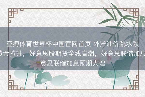 亚搏体育世界杯中国官网首页 外洋油价跳水跌超3%，黄金拉升，好意思股期货全线高潮，好意思联储加息预期大增